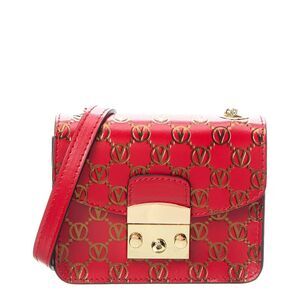 Valentino By Mario Valentino Bijou Monogram Leather Crossbody, Red